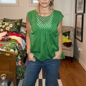 HD in Paris Green Lattice Blouse